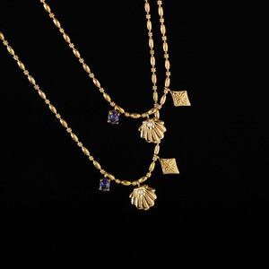 Collar geométrico de moda con incrustaciones de perlas de imitación chapadas en oro de acero inoxidable, accesorio de moda para mujer - Product Image 3