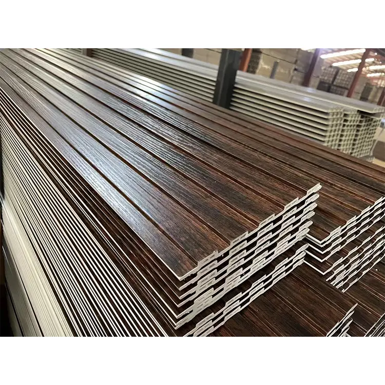 Film Laminated Interior Decorative House Economical Wooden Grain WPC Wall Panel international Customize