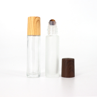 Logo personnalisé 5ml 8ml 10ml Sérum Rond Huile Essentielle Parfum Roll on Gemstone Ball Bouteilles Avec Couvercle En Bambou Emballage En Gros