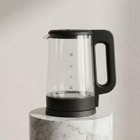 Bouilloire Électrique OEM en Verre Noir Mat 2,0 L – Design Minimaliste Élégant en Borosilicate, Sans Fil, pour Cuisine Nordique