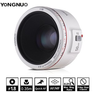 Yongnuo YN50mm F1.8 II Trắng AF/MF 0.35m tập trung khoảng cách tiêu chuẩn Prime Máy ảnh ống kính cho Canon DSLR máy ảnh - Product Image 2
