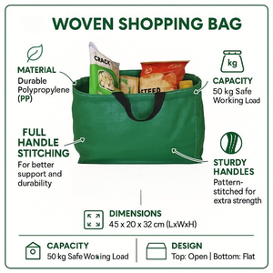 Custom Design Durable Laminated Medium PP Woven Tote Bag Recycled Shopping Promotional Bag for Supermarket Promotion - Product Image 3