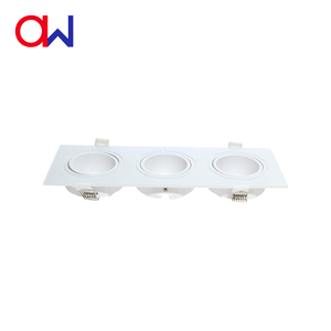 Modern Triple Head Recessed LED Spotlights Mounted Anti-Glare <b>Square</b> Round <b>Frame</b> for GU10 MR16 Spots - Product Image 1