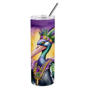 แก้วน้ำสแตนเลสทรงเพรียวเพรียวลายเพลิแกนสำหรับงานมาร์ดิกราส์ - Product Image 2