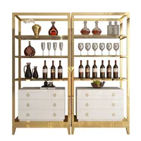 Modern Luxury Shiny Golden Design Dubai Display Wine Cabinet