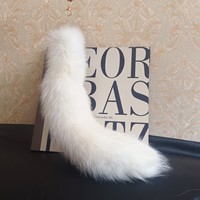 Porte-clés de voiture en vraie fourrure de renard, mignon, avec grande queue arc-en-ciel, simple, haut de gamme, en peluche, pour sac, modèle KK15, de Hebei