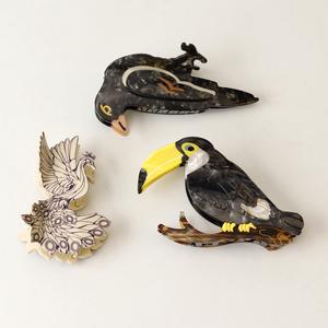 Pasador de Pelo con Clip de Acetato <span class=keywords><strong>Serie</strong></span> Pájaros para Mujer, Accesorios para el Cabello Hechos a Mano, Casuales, de Gran Tamaño - Product Image 2