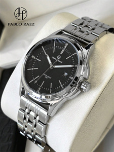 Reloj de pulsera para hombre - reloj de acero inoxidable con diseño de abanico, elegante y con estilo, de diseño informal. - Product Image 4