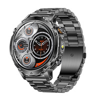 Nouveautés directes usine : Montre connectée tactique robuste AK106, 1400 mAh, étanche IP65, lampe torche LED, appels Bluetooth, assistant vocal IA, calendrier