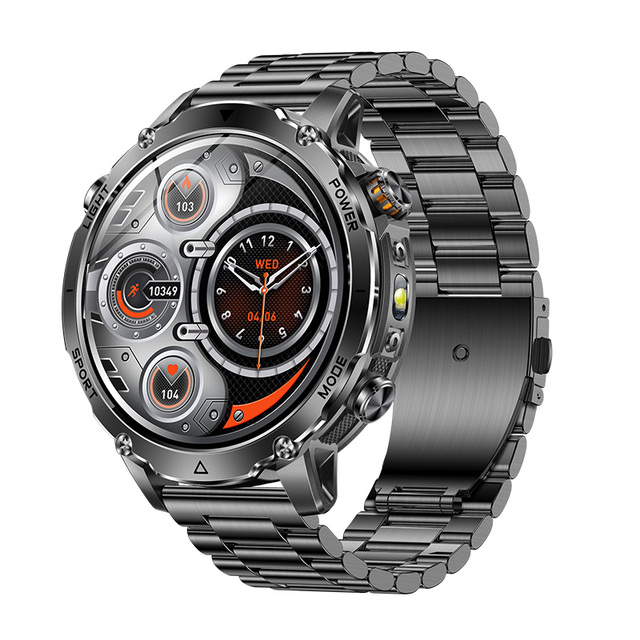 Direct Factory New Arrivals AK106 Rugged Tactical Smartwatch 1400mAh IP65 Waterproof LED Flashlight BT Call AI Voice Calendar
