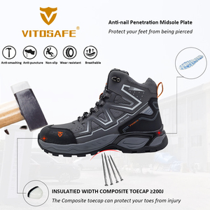 أحذية عمل واقية خارجية من فيتوسيف، أحذية أمان مضادة للانزلاق، خفيفة الوزن وقابلة للتنفس للاستخدام الصناعي والإنشائي - Product Image 3