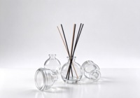 Bouteille diffuseur à roseaux en verre transparent rond, 100ml, 120ml, 150ml, 250ml, vide, pour parfum et fragrance – Offre Spéciale
