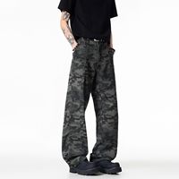 Pantalon de travail cargo décontracté pour homme, coupe droite, camouflage, streetwear, coupe bootcut, léger et lavable