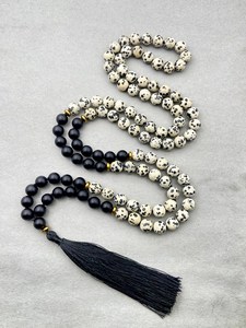 Collier de prière islamique en quartz clair, 108 perles nouées, avec pompon, pour la protection, la méditation et la prière. - Product Image 2