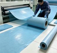 Rouleau de feutre de protection de sol bleu avec logo personnalisé, résistant à la peinture et aux rayures, auto-adhésif, non tissé, pour la rénovation de la maison