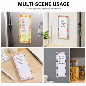 <b>Magnetic</b> To-Do List Memo Pads, Fruit Print Sticky Notes, 50 <b>Sheets</b> Customizable Reminder Planner for Daily Tasks & Organization - Product Image 3