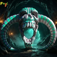 Crâne de démon gonflable lumineux LED personnalisé Fuyi pour les activités de nuit thématiques et les festivals d'Halloween