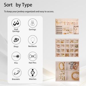 Wholesale Foldable Multi-Layer Leather Jewelry Accessories Organizer Velvet <b>Storage</b> Case Locks 35L Capacity For Travel Gifts - Product Image 3