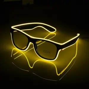 El Led Glasses Factory Direct Neon Glasses Glowing In The Dark EL Wire Glasses LED Glasses Party Decoration Flashing Lighting Rave Sunglasses