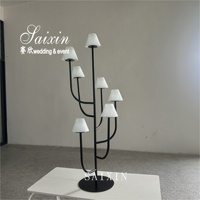 Nouveau support d'arbre noir pour table de mariage, décoration de mariage, centre de table candélabre avec abat-jour