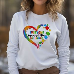Сердце, все общаются по-разному, с аутизмом, дтф, переводная печать, утюгом, наклейки, сублимационные сумки для одежды, одежда - Product Image 2