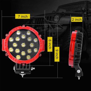 Faro Led redondo de 7 pulgadas para <span class=keywords><strong>Jeep</strong></span> Wrangler 51W Led luz de conducción de trabajo 24V accesorios para vehículos todoterreno 12V - Product Image 6