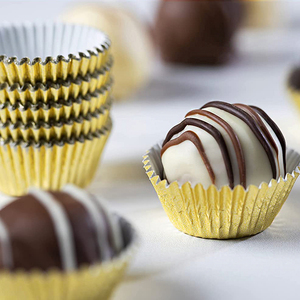 1000 pz/pacco personalizzato colorato <span class=keywords><strong>pasticceria</strong></span> Chef Boutique oro carta cioccolato tartufi caramelle tazze ondulate lamina metallica fodere per Cupcake - Product Image 1