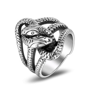 Snake Pattern Titanium Steel <b>Ring</b> <b>Men</b> Punk Style Fashion Jewelry Gift SA492 - Product Image 5