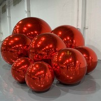 Ballon miroir gonflable rouge de Noël personnalisé sphère géante en PVC chromé boule miroir gonflable pour scène