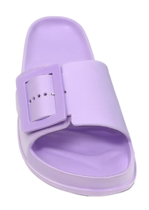 Sandali EVA infradito con chiusura a bottone a una cinturina, unisex, taglia 26, estivi, punta aperta, colore rosato - Product Image 1