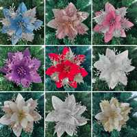 Décorations de Noël Fleurs artificielles Ananas Tissu floqué Poudre Style nordique Guirlande de Noël Arbre de Noël Fabriqué en usine 6 pouces