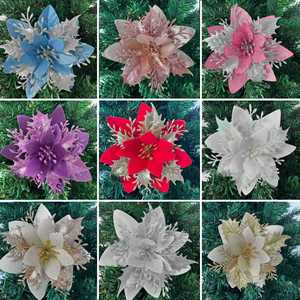 Décorations de Noël Fleurs artificielles Ananas Tissu floqué Poudre Style nordique Guirlande de Noël Arbre de Noël Fabriqué en usine 6 pouces - Product Image 4