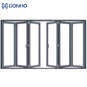 GONHO Pintu Lipat Patio Modern Besar Anti Maling Kaca Tempered Ganda Paduan Aluminium Kedap Suara Tahan Air Tahan Angin Otomatis - Product Image 6