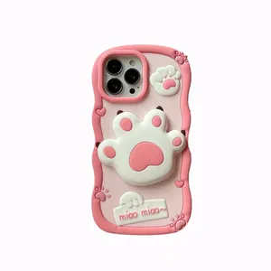 Lovely Pink Cats Claw Girl Mobile Phone Case For iPhone 14 13 12 11 Pro Max Soft Silicone Protection Cover