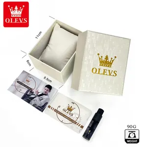 Olevs 2871 Wholesale Luxury New Design OEM Classic Crow Leather Brown Luminous Strap Gift Business Men Quartz Watches