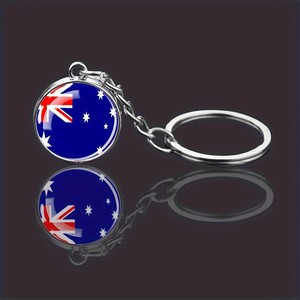 Llavero Metálico con la Bandera Estadounidense, Recuerdo para Canadá, Brasil, <span class=keywords><strong>Cuba</strong></span>, México, Perú, Chile, Colombia, Argentina, con Colgante de Bola de Cristal - Product Image 3