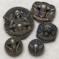 Moneda Conmemorativa Personalizada con Diseño de Calavera de la Libertad, Plata Antigua, Logotipo 3D, Diseño de Doble Cara, para Premios de Agradecimiento, con Grabado