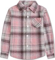 Chemisier en flanelle tissée à manches longues coupe ample pour femmes et jeunes filles, motif écossais décontracté à boutons, anti-boulochage, pour adultes (3 mois et plus)