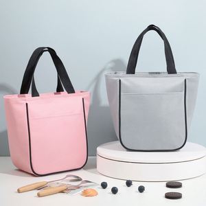 High Quality Large Capacity Food Storage Bags Pink Nylon Cooler, Bags Waterproof Kids Lunch Bags with Embroidery Patch Name/ - Product Image 3