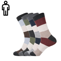 Chaussettes habillées colorées pour hommes, chaussettes en coton fantaisie pour affaires