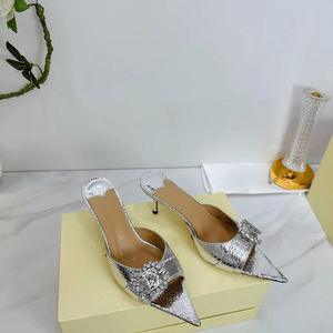 Mules à talon chaton à bout pointu et strass pour les soirées et événements formels - Product Image 1