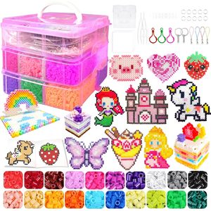 Kit de Cuentas Fusibles Rosas Fh010, 11000 Piezas de 5 mm para Pixel Art con Tableros de Planchado, Papel para Planchar y Caja de Almacenamiento, Manualidades para Niños - Product Image 2