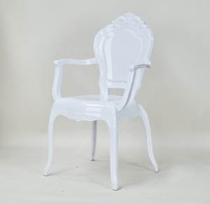 PC Resina Plástico Reposabrazos Color Blanco Banquete Salón Hotel Evento Fantasma Bella Silla - Product Image 1