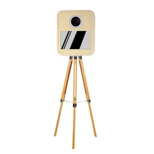 wood tripod booth selfie light kiosk machine photo booth with tripod