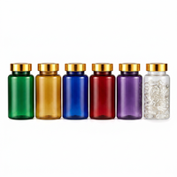 Bouteilles en plastique PET écologiques et recyclables de 120 ml, hermétiques, avec logo personnalisé, économiques, pour le stockage de capsules domestiques