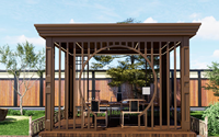 Design moderne personnalisable Pergola électrique pliable en aluminium persienne système d'auvent à lame de toit PVC cadre en bois arc Gazebo