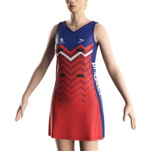 ชุดกระโปรงพลีทดีไซน์ใหม่สำหรับทีมกีฬาชายหญิง  สำหรับแข่งขันเทนนิส เน็ตบอล สีส้มและสีน้ำเงิน - Product Image 5