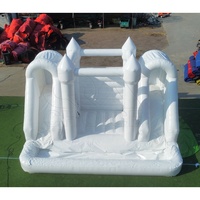 Château gonflable commercial en PVC blanc avec double toboggan, écologique, pour mariages et cérémonies