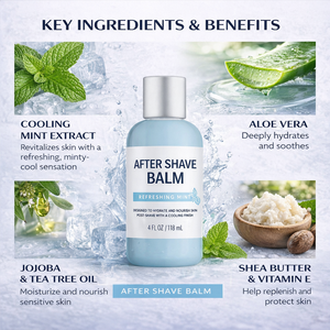 Baume Rafraîchissant Après-Rasage pour Hommes Apaisant les Irritations de Rasoir avec Acide Hyaluronique & Vitamine E Parfum Frais Soin Hydratant pour la Peau - Product Image 4