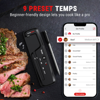 ThermoPro TempSpike Plus 500FT Thermomètre sans fil pour viande, idéal pour grillades extérieures, fumoirs, fours, rôtissoires et cuisson sous vide